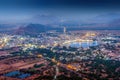 Pushkar Holy lake and Pushkar Holy City at night. Pushkar, Rajasthan, India, Asia Royalty Free Stock Photo