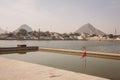 Pushkar holy lake in Pushkar city, Rajasthan, India Royalty Free Stock Photo