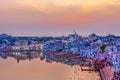 Pushkar Holy Lake at sunset, India