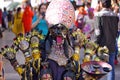 Pushkar, India: A young little girl dressed up or disguised as Indian goddess of destruction named maa Kali