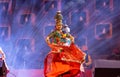 Female artist performing rajasthani folk dance ghoomar