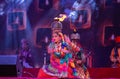 Female artist performing rajasthani folk dance ghoomar