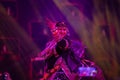 Female artist performing kalbelia dance in pushkar fair