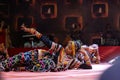 Female artist performing kalbelia dance in pushkar fair