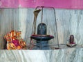 Hindu God Shiva idol symbol Shivling in temple for worship.