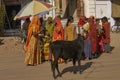 Street scene at the Pushkar Fair in Rajasthan, India Royalty Free Stock Photo