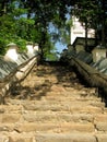 The stone steps of the ancient stairs Royalty Free Stock Photo