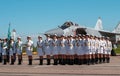 Pushkin, Russia - June 5, 2017: A solemn parade dedicated to the 75th anniversary of the 6th Army.