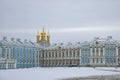 Domes of the Church of the Resurrection and a fragment of the Catherine Palace in Tsarskoye Selo Royalty Free Stock Photo