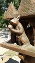 Monument of a squirrel with a nut Royalty Free Stock Photo