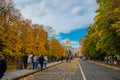 PUSHKIN, SAINT PETERSBURG, RUSSIA - OCTOBER 21, 2024: View of the autumn Park and Catherine Palace in the Tsarskoye Selo Royalty Free Stock Photo