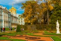 PUSHKIN, SAINT PETERSBURG, RUSSIA - OCTOBER 21, 2024: View of the autumn Park and Catherine Palace in the Tsarskoye Selo Royalty Free Stock Photo