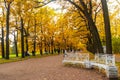 PUSHKIN, ST. PETERSBURG, RUSSIA - OCTOBER 21, 2024: View of Catherine Park in autumn in Tsarskoye Selo. Royalty Free Stock Photo