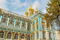 PUSHKIN, ST. PETERSBURG, RUSSIA - OCTOBER 21, 2024: View of the golden domes of the Catherine Palace