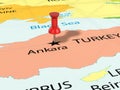 Pushpin on Ankara map Royalty Free Stock Photo