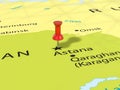 Pushpin on Astana map