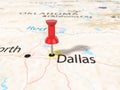 Pushpin on Dallas map Royalty Free Stock Photo