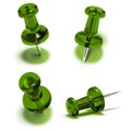 Pushpin drawing pin thumbtack, design element set Royalty Free Stock Photo