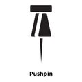 Pushpin icon vector isolated on white background, logo concept o Royalty Free Stock Photo