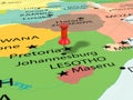 Pushpin on Johannesburg map