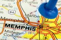 Pushpin Memphis Tennessee Map Closeup