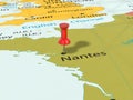 Pushpin on Nantes map