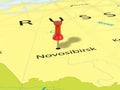 Pushpin on Novosibirsk map