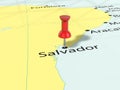 Pushpin on Salvador map