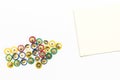 Pushpins aiming note paper Royalty Free Stock Photo