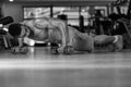 Pushups With Dumbbels Royalty Free Stock Photo