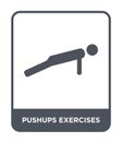 pushups exercises icon in trendy design style. pushups exercises icon isolated on white background. pushups exercises vector icon