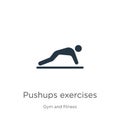 Pushups exercises icon vector. Trendy flat pushups exercises icon from gym and fitness collection isolated on white background.