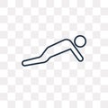 Pushups Exercises vector icon isolated on transparent background