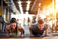 Pushups in gum Royalty Free Stock Photo