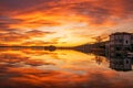 Pusiano Lake. Lombardy Italy