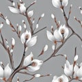 Pussywillow Branches Abstract On Gray Royalty Free Stock Photo