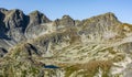 Pusta Kotlina Rovienkova kotlina - The upper level of the Starolesna Valley Velka Studena dolina with the surrounding peaks. Royalty Free Stock Photo