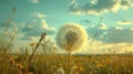 Pusteblume - Close-up of a Beautiful Dandelion Flower in a Field Royalty Free Stock Photo