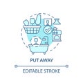 Put away concept icon