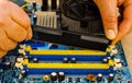 Motherboard with video card Royalty Free Stock Photo