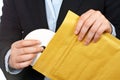 Put dvd disc on the envelope Royalty Free Stock Photo