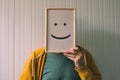 Put a happy optimistic face on, happiness and cheerful emotions Royalty Free Stock Photo