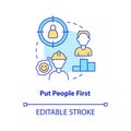 Put people first concept icon