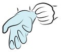 Put rubber gloves on your hands. Hygienic procedure. Disease prevention, good for health. Vector illustration Royalty Free Stock Photo