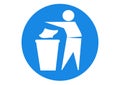 Put Rubbish in Bin Signs icon