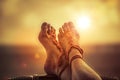 Put your feet up and relax on the beach Royalty Free Stock Photo