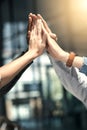 Put your hands together for success. a group of businesspeople joining their hands in solidarity. Royalty Free Stock Photo