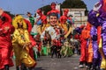 Putignano,Apulia,Italy - February 15, 2015: carnival floats. Carnival ride: allegorical float of Matteo Renzi.