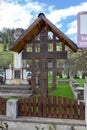 Traditional cross at a cemetery in Romania