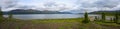 Putorana plateau, a panorama of a mountain lake Royalty Free Stock Photo